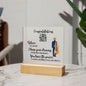Congratulations Class of 2023 | Chase Your Dreams | Male Gold Grad Gown | Square Acrylic Plaque (LED Option) - ALL4THEGIFTOFIT