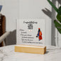 Congratulations Class of 2023 | Believe in Yourself | Female Red Grad Gown | Square Acrylic Plaque (LED Option) - ALL4THEGIFTOFIT