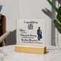 Congratulations Class of 2023 | Chase Your Dreams | Male Blue Grad Gown | Square Acrylic Plaque (LED Option) - ALL4THEGIFTOFIT