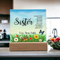 Sister | Distance Never Separates | Square Acrylic Plaque (LED Option) - ALL4THEGIFTOFIT