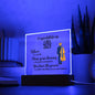 Congratulations Class of 2023 | Chase Your Dreams | Male Gold Grad Gown | Square Acrylic Plaque (LED Option) - ALL4THEGIFTOFIT
