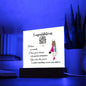 Congratulations Class of 2023 | Chase Your Dreams | Female White Grad Gown | Square Acrylic Plaque (LED Option) - ALL4THEGIFTOFIT