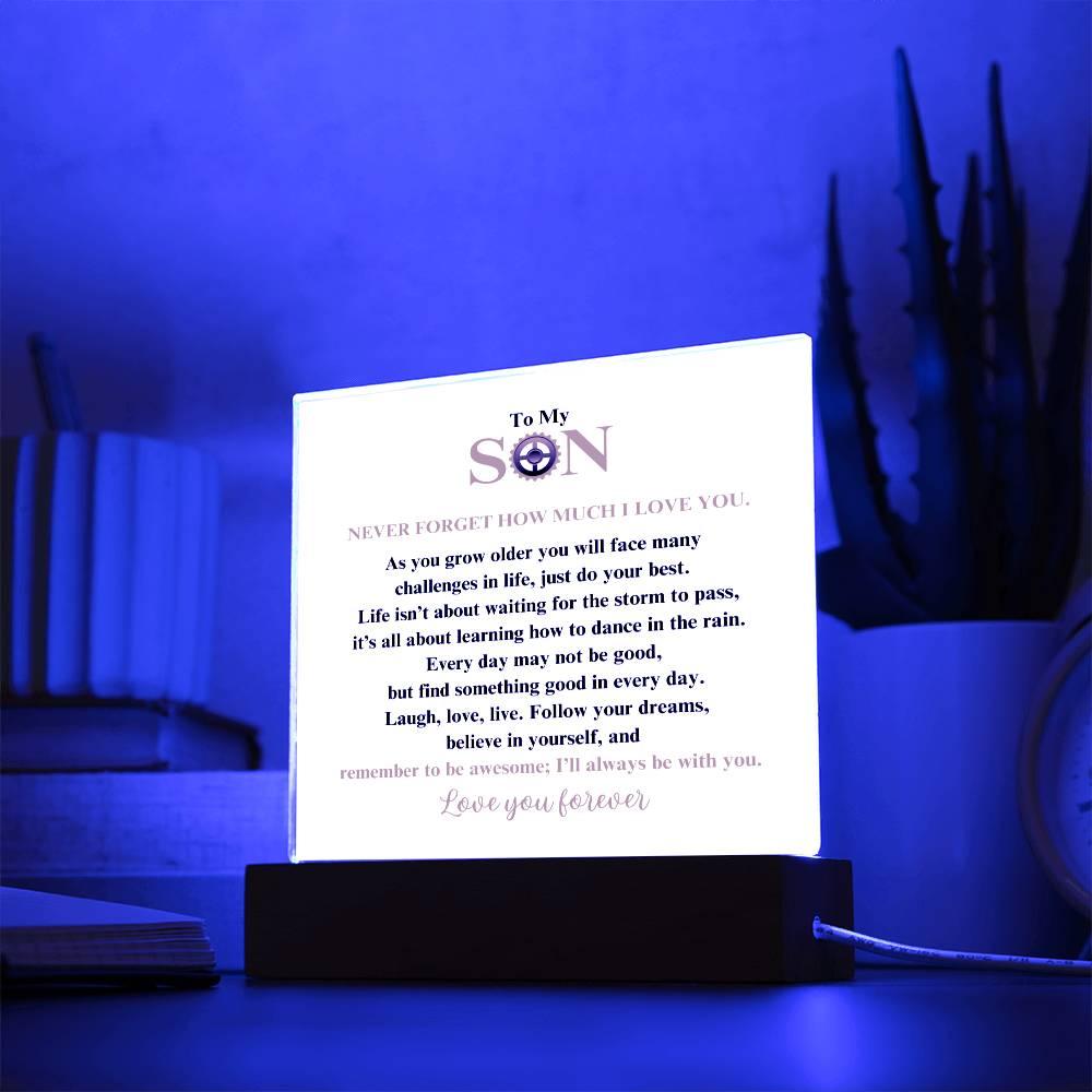 To My Son | Follow Your Dreams | Square Acrylic Plaque - ALL4THEGIFTOFIT