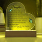 To My Beautiful Daughter - Love Mom | Heart Acrylic Plaque (Blue Butterfly)