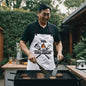 Dad The Grill Master Apron - White Black