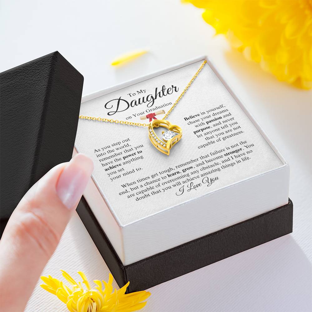 To My Daughter On Your Graduation | Believe in Yourself | Forever Love Necklace