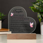 To My Beautiful Daughter - Love Mom | Heart Acrylic Plaque (Pink Butterfly)