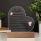 To My Beautiful Daughter - Love Dad | Heart Acrylic Plaque (Pink Butterfly)