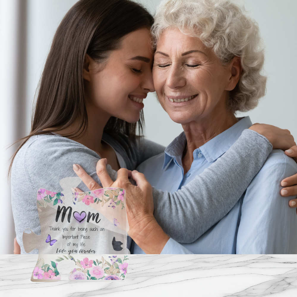 Mom | | Important Piece | Printed Acrylic Puzzle Plaque | Gift for Mother's Day, Birthdays, Holidays, Special Occasions