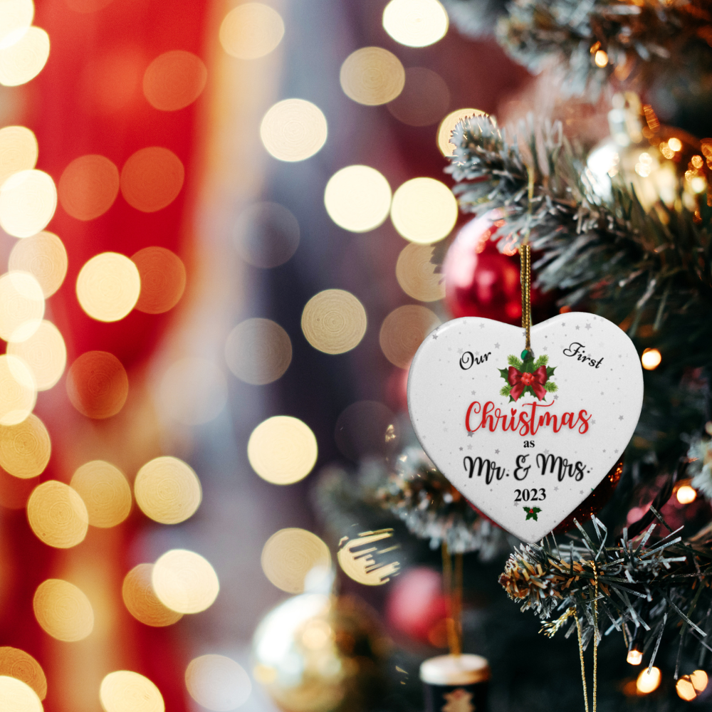 Our First Christmas as Mr. & Mrs. 2023 Heart Ornament