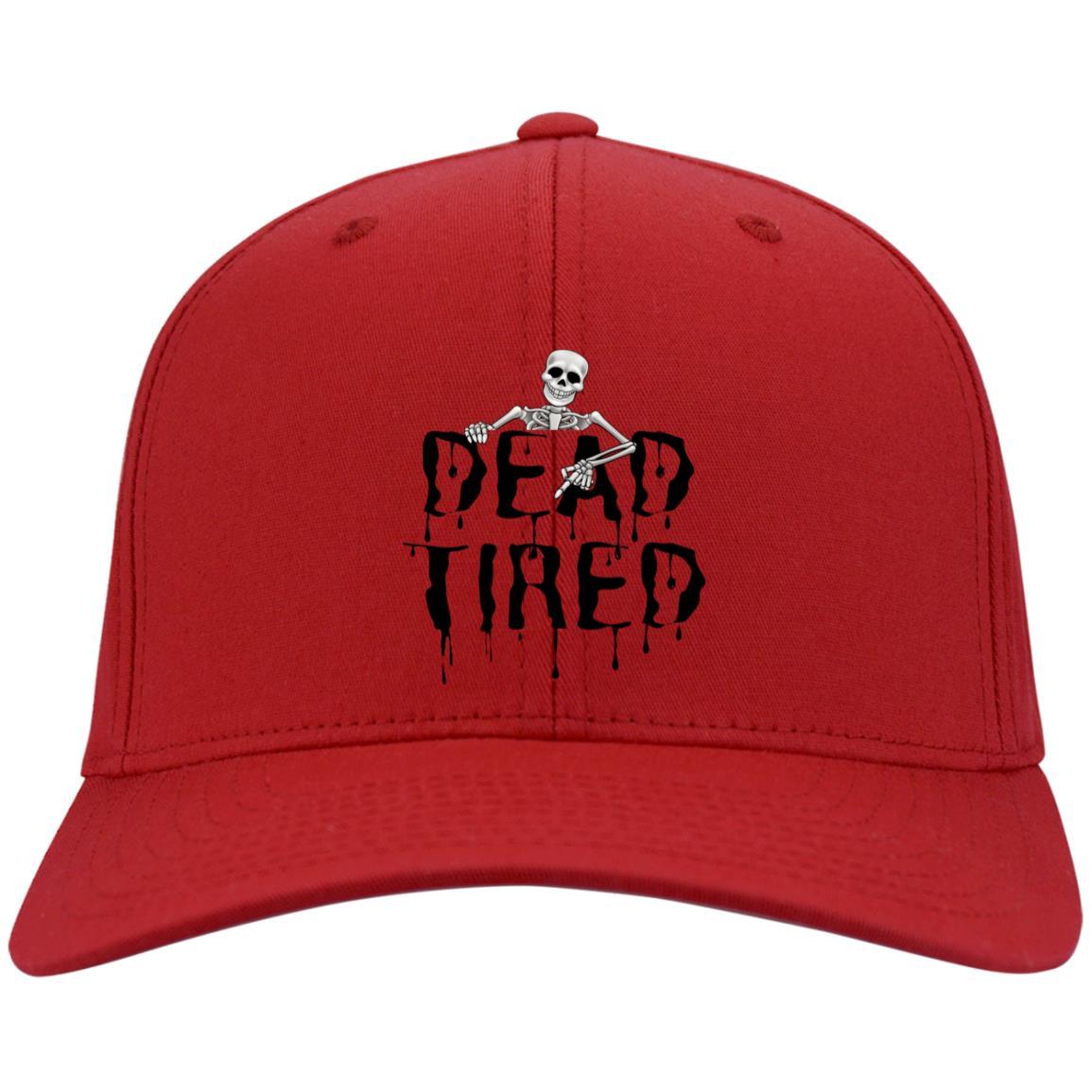 Dead Tired (Black) -Halloween- CP80 Embroidered Twill Cap - ALL4THEGIFTOFIT