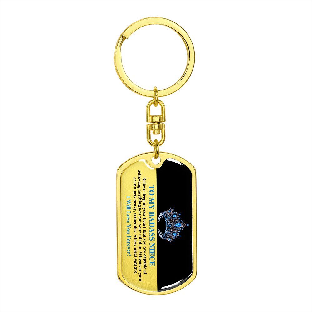 To My Badass Niece | You are Capable | Dog Tag Swivel Keychain - ALL4THEGIFTOFIT