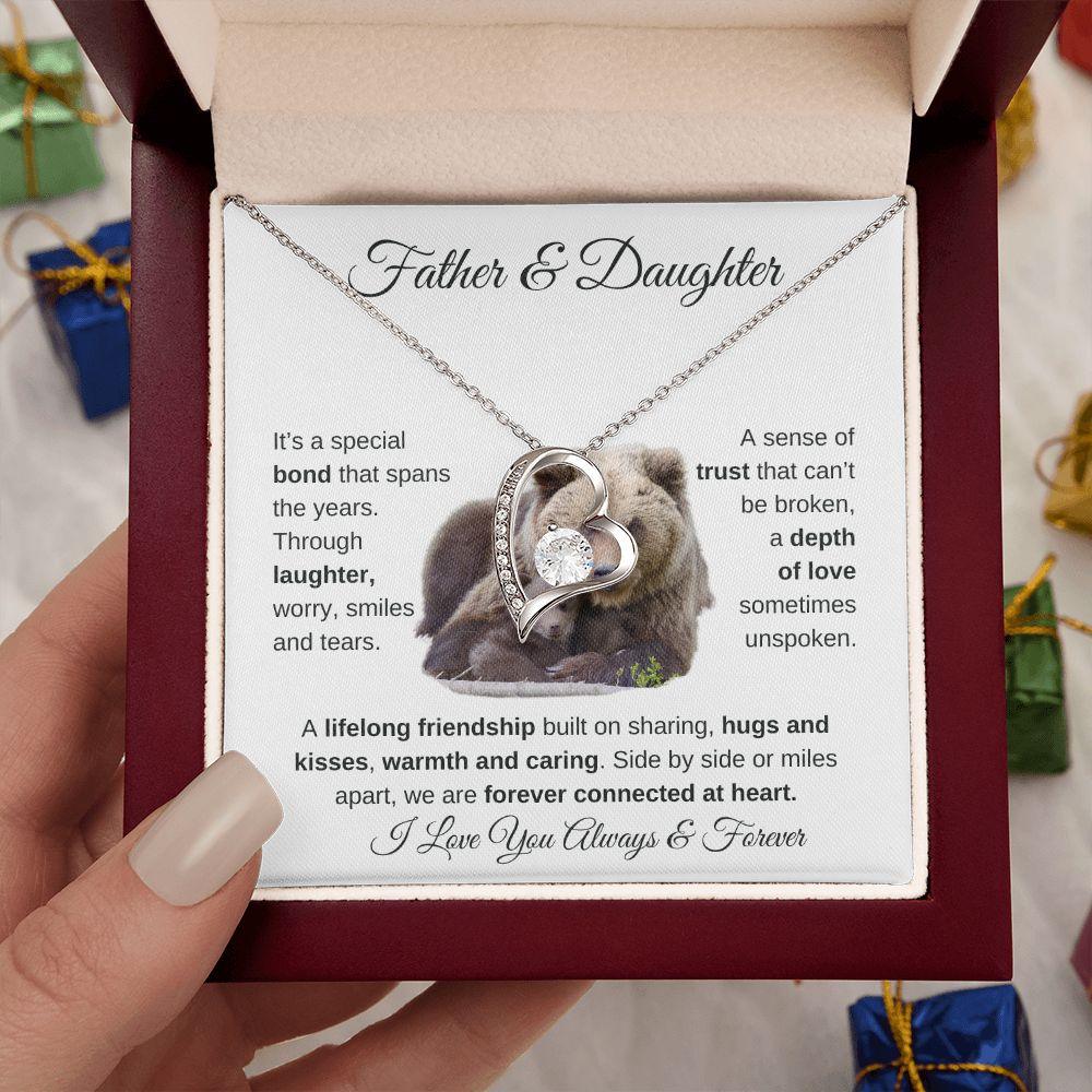 Father & Daughter | Forever Connected At Heart | Forever Love Necklace - ALL4THEGIFTOFIT