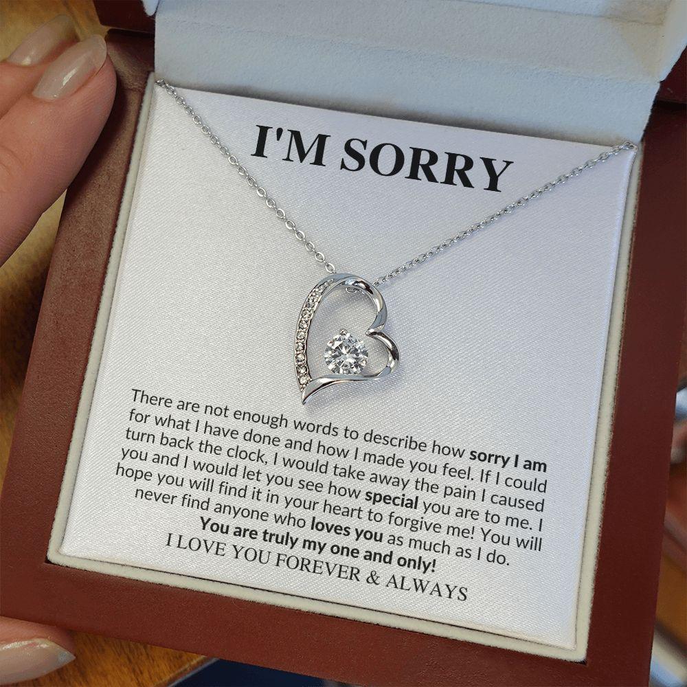 I'm Sorry | You are Truly My One and Only | forever Love Necklace - Gift for Wife, Soulmate, Fiancée, Girlfriend - ALL4THEGIFTOFIT