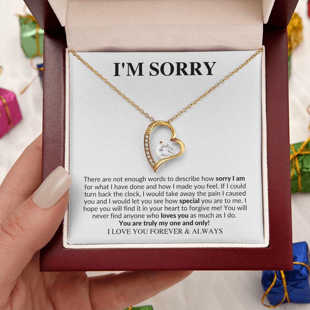 I'm Sorry | You are Truly My One and Only | forever Love Necklace - Gift for Wife, Soulmate, Fiancée, Girlfriend - ALL4THEGIFTOFIT