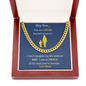 Hey Son.. | Love Mom | Cuban Link Chain - ALL4THEGIFTOFIT
