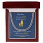 Hey Son.. | Love Mom | Cuban Link Chain - ALL4THEGIFTOFIT