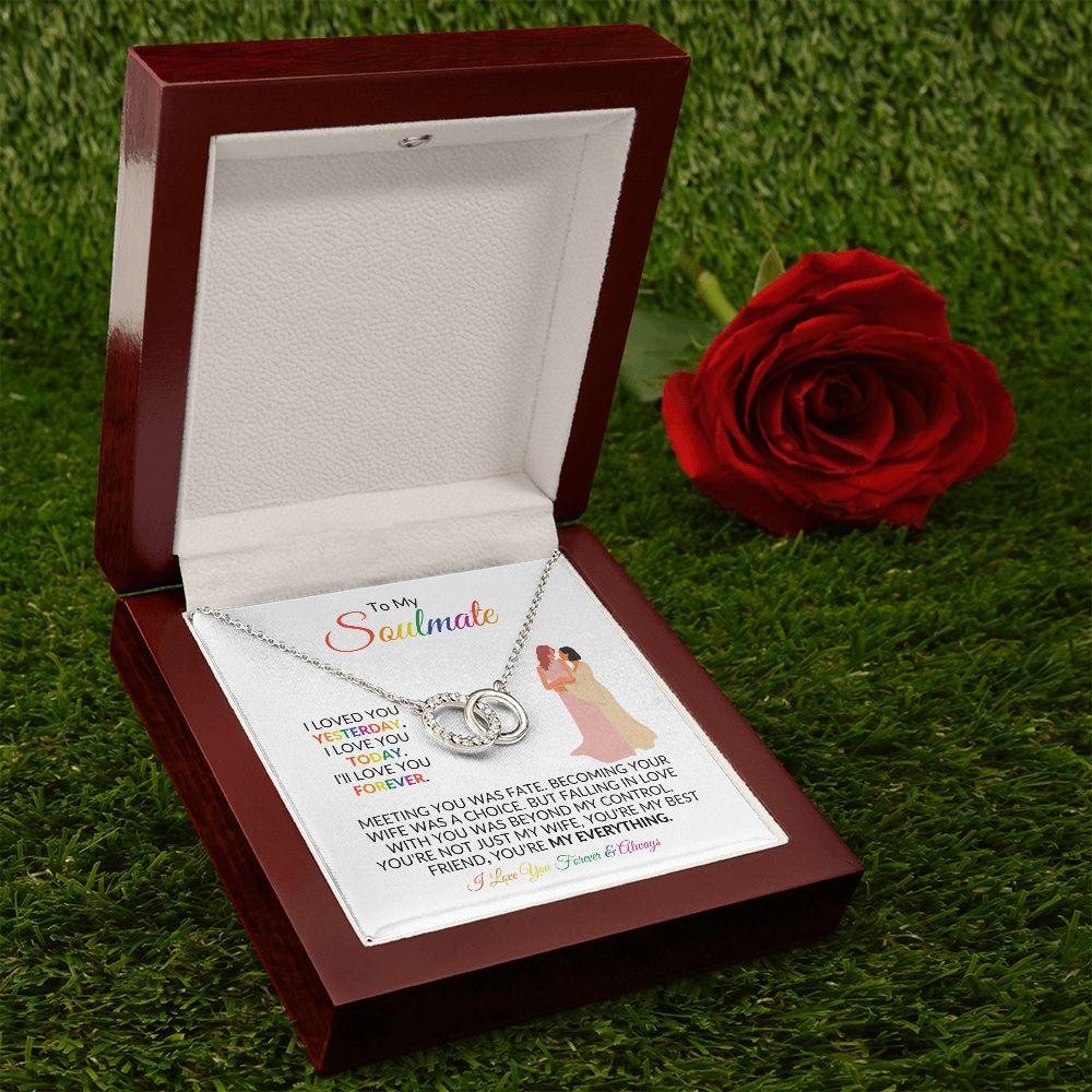 To My Soulmate | You're My Everything | Perfect Pair Necklace - Gift for Wife, Fiancée, Girlfriend - ALL4THEGIFTOFIT