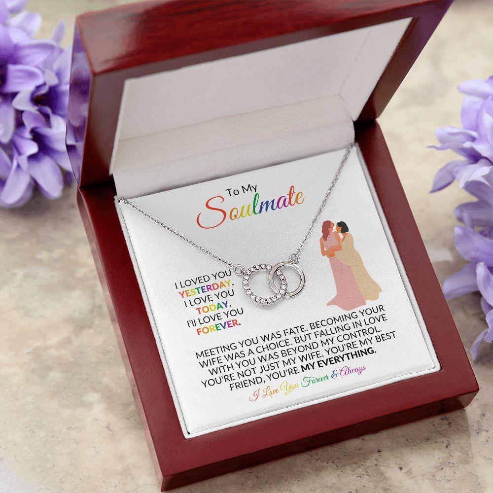 To My Soulmate | You're My Everything | Perfect Pair Necklace - Gift for Wife, Fiancée, Girlfriend - ALL4THEGIFTOFIT