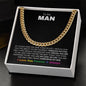 To My Man | Forever By My Side | Cuban Link Chain - Gift for Husband, Soulmate, Fiancé, Boyfriend, Birthday, Anniversary - ALL4THEGIFTOFIT