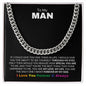 To My Man | Forever By My Side | Cuban Link Chain - Gift for Husband, Soulmate, Fiancé, Boyfriend, Birthday, Anniversary - ALL4THEGIFTOFIT