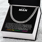 To My Man | Forever By My Side | Cuban Link Chain - Gift for Husband, Soulmate, Fiancé, Boyfriend, Birthday, Anniversary - ALL4THEGIFTOFIT