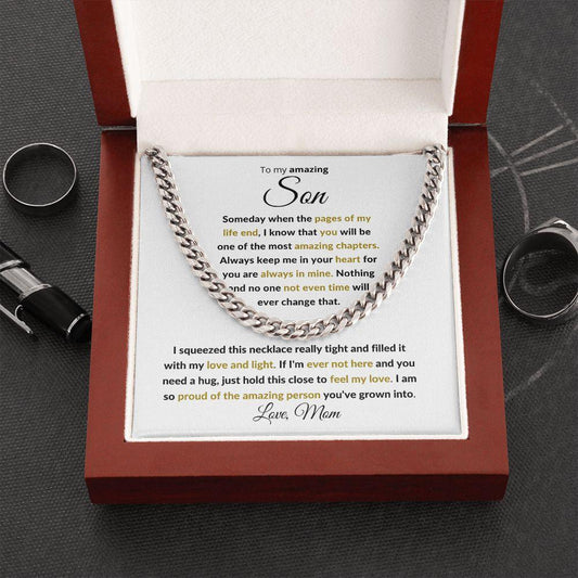 To My Amazing Son | I am so Proud of you - Love Mom | Cuban Link Chain - ALL4THEGIFTOFIT