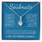 To My Soulmate (Blue Card) | I Love You Forever & Always | Alluring Beauty Necklace - Gift for Wife, Fiance, Girlfriend - ALL4THEGIFTOFIT