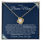 To My Bonus Mom | Thank You for Loving Me | Love Knot Necklace - Gift for Mother's Day, Birthdays, Holidays - ALL4THEGIFTOFIT