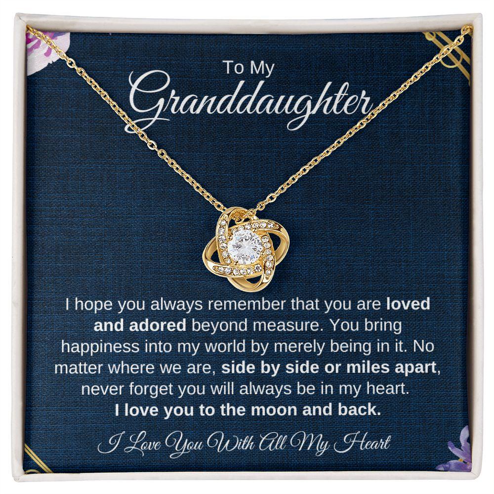 To My Granddaughter | I Love You to the Moon and Back | Love Knot Necklace - ALL4THEGIFTOFIT