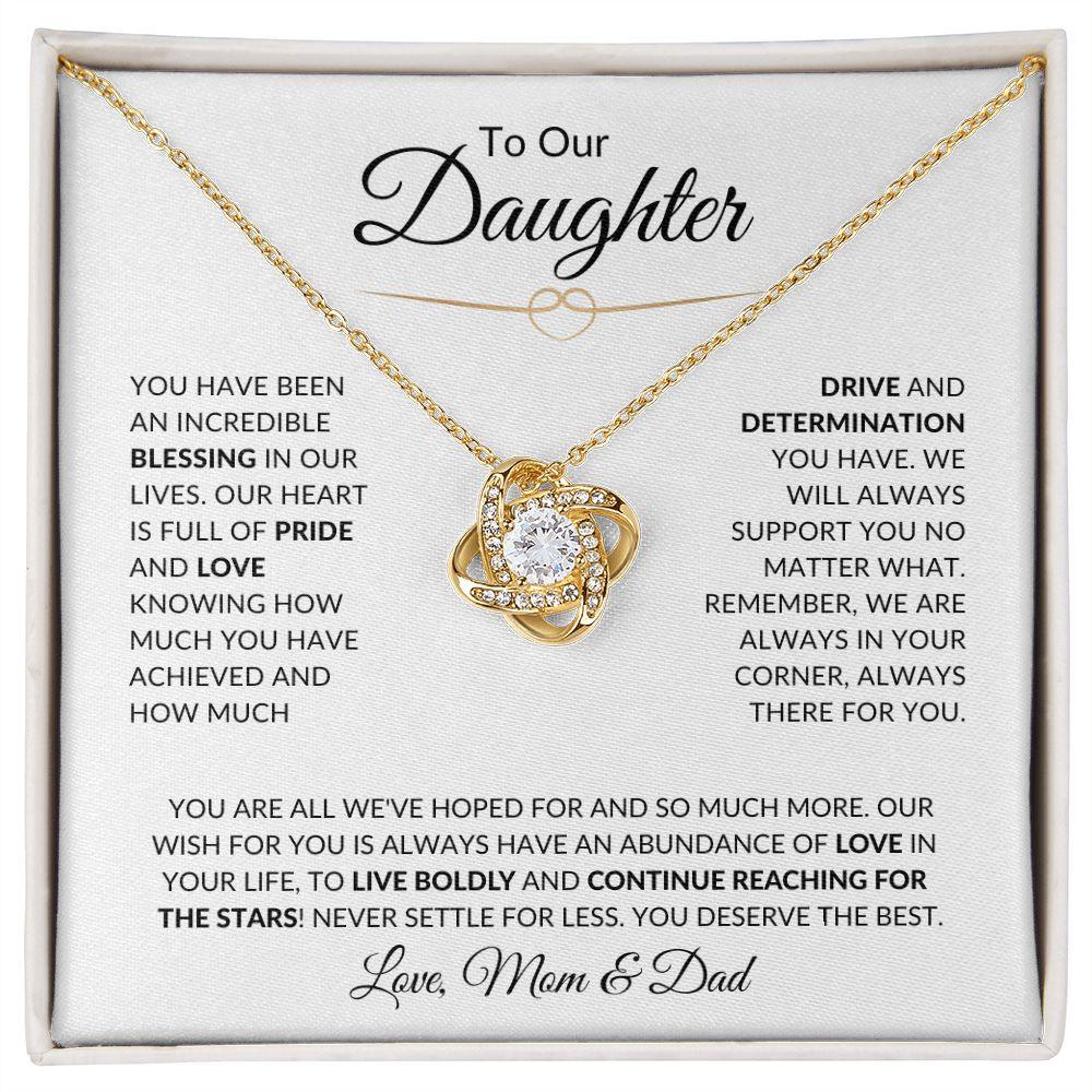 To Our Daughter | All We've Hoped For | Love, Mom & Dad | Love Knot Necklace - ALL4THEGIFTOFIT