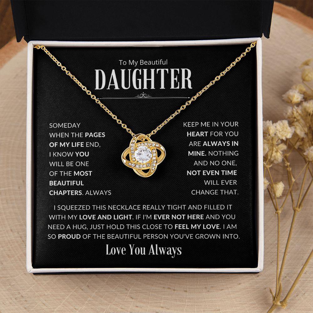 To My Beautiful Daughter | So Proud of You | Love Knot Necklace - Gift for Birthdays, Holidays, Just Because - ALL4THEGIFTOFIT