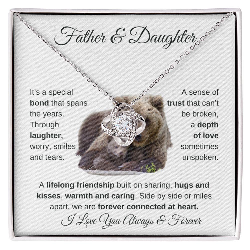 Father & Daughter | Forever Connected At Heart | Love Knot Necklace - ALL4THEGIFTOFIT