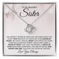 To My Beautiful Sister | Sisters By Heart | Love Knot Necklace - ALL4THEGIFTOFIT