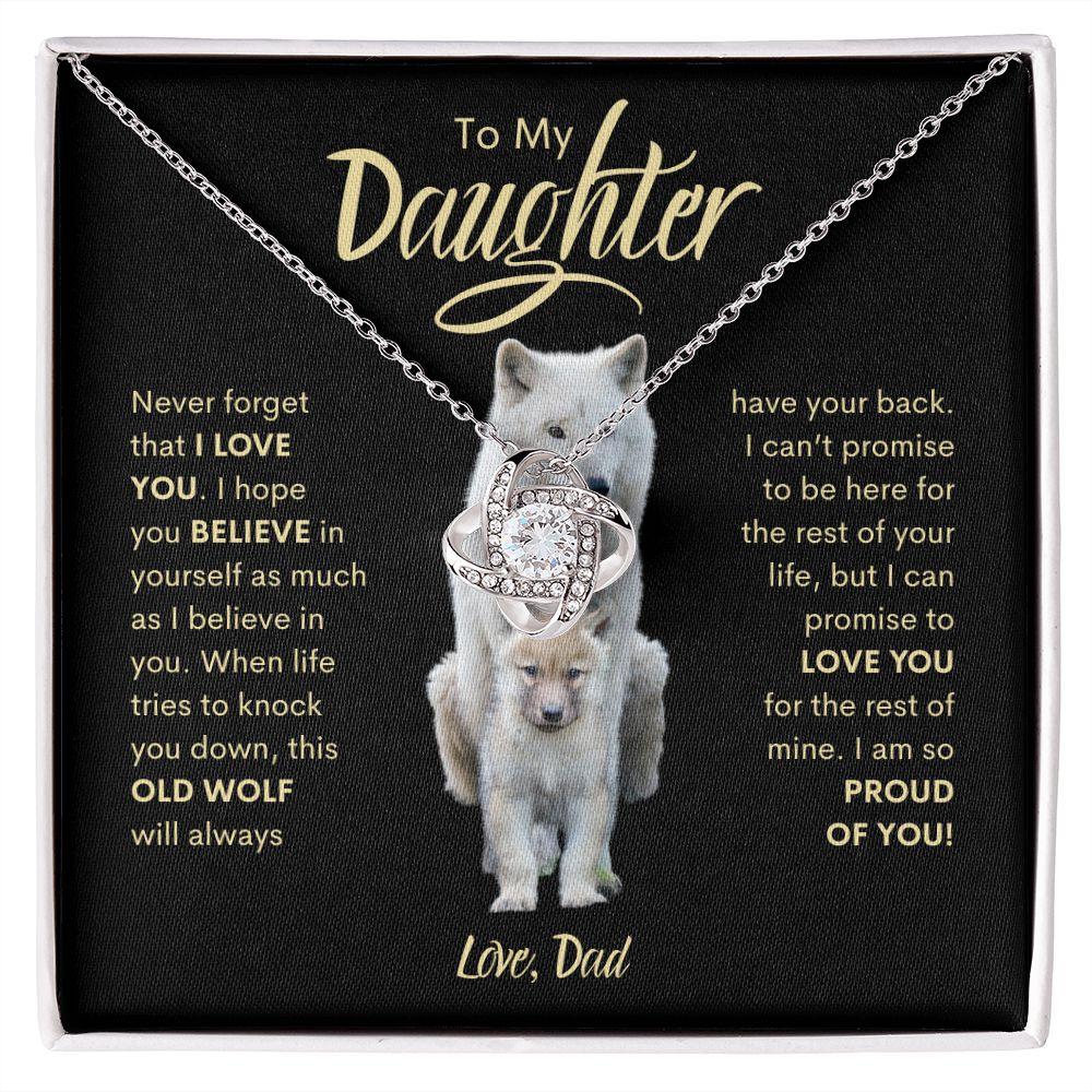 To My Daughter | Never Forget That I Love You | Love Knot Necklace - ALL4THEGIFTOFIT