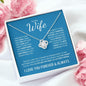 To My Wife (Blue Card) | I Love You Forever & Always | Love Knot Necklace - ALL4THEGIFTOFIT
