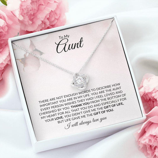 To My Aunt | Life Gave Me the Gift of You | Love Knot Necklace - ALL4THEGIFTOFIT