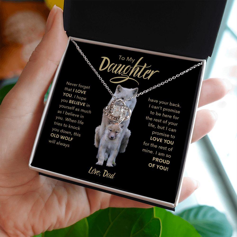 To My Daughter | Never Forget That I Love You | Love Knot Necklace - ALL4THEGIFTOFIT