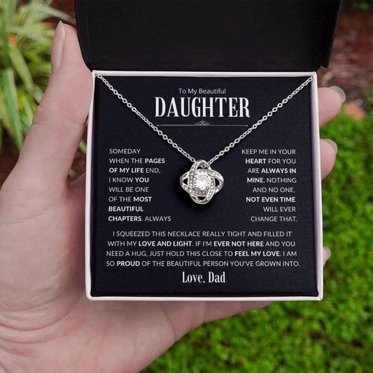 To My Beautiful Daughter | I am So Proud of You | Love Knot Necklace - Gift for Birthdays, Holidays, Just Because - ALL4THEGIFTOFIT