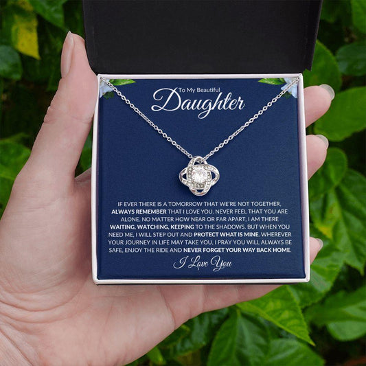 To My Beautiful Daughter | Never Forget Your Way Back Home | Love Knot Necklace - ALL4THEGIFTOFIT