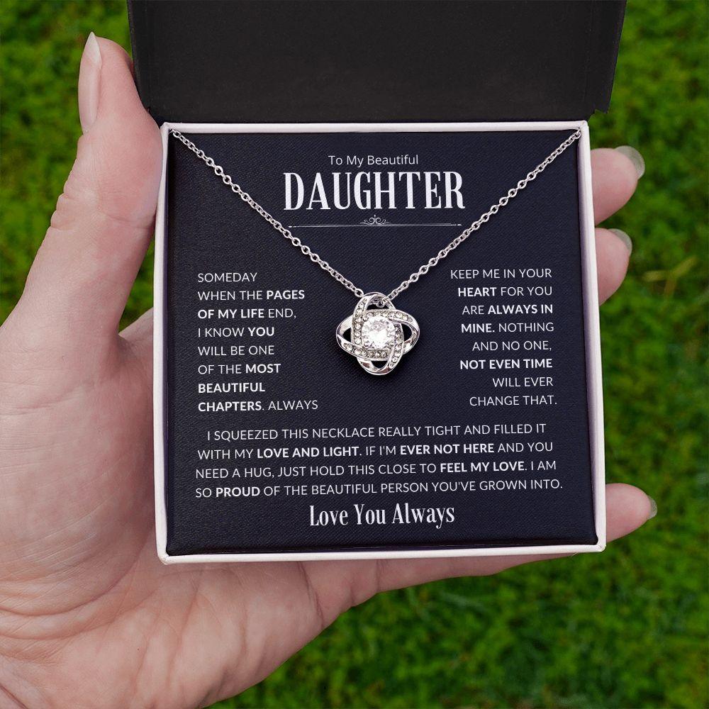 To My Beautiful Daughter | So Proud of You | Love Knot Necklace - Gift for Birthdays, Holidays, Just Because - ALL4THEGIFTOFIT