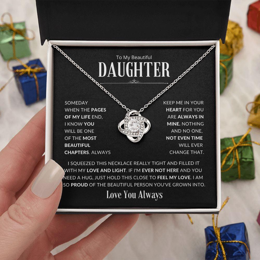 To My Beautiful Daughter | So Proud of You | Love Knot Necklace - Gift for Birthdays, Holidays, Just Because - ALL4THEGIFTOFIT