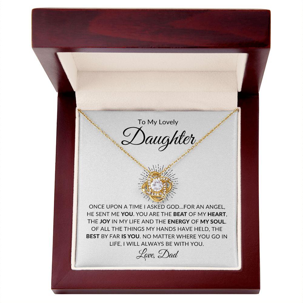 To My Lovely Daughter | You Are My Angel - Dad | Love Knot Necklace - ALL4THEGIFTOFIT