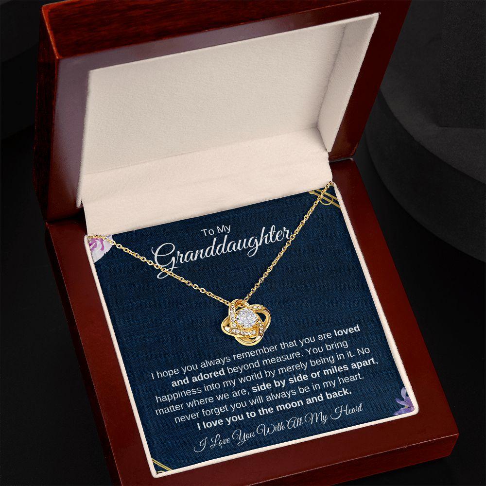 To My Granddaughter | I Love You to the Moon and Back | Love Knot Necklace - ALL4THEGIFTOFIT
