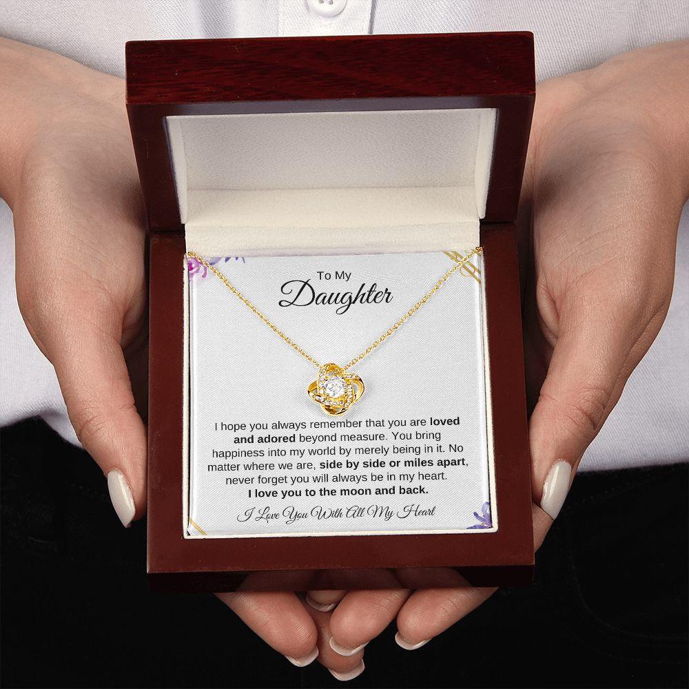 To My Daughter | I Love You with all My Heart | Love Knot Necklace - ALL4THEGIFTOFIT