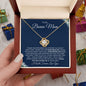 To My Bonus Mom | Thank You for Loving Me | Love Knot Necklace - Gift for Mother's Day, Birthdays, Holidays - ALL4THEGIFTOFIT