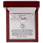 To My Beautiful Sister | Sisters By Heart | Love Knot Necklace - ALL4THEGIFTOFIT