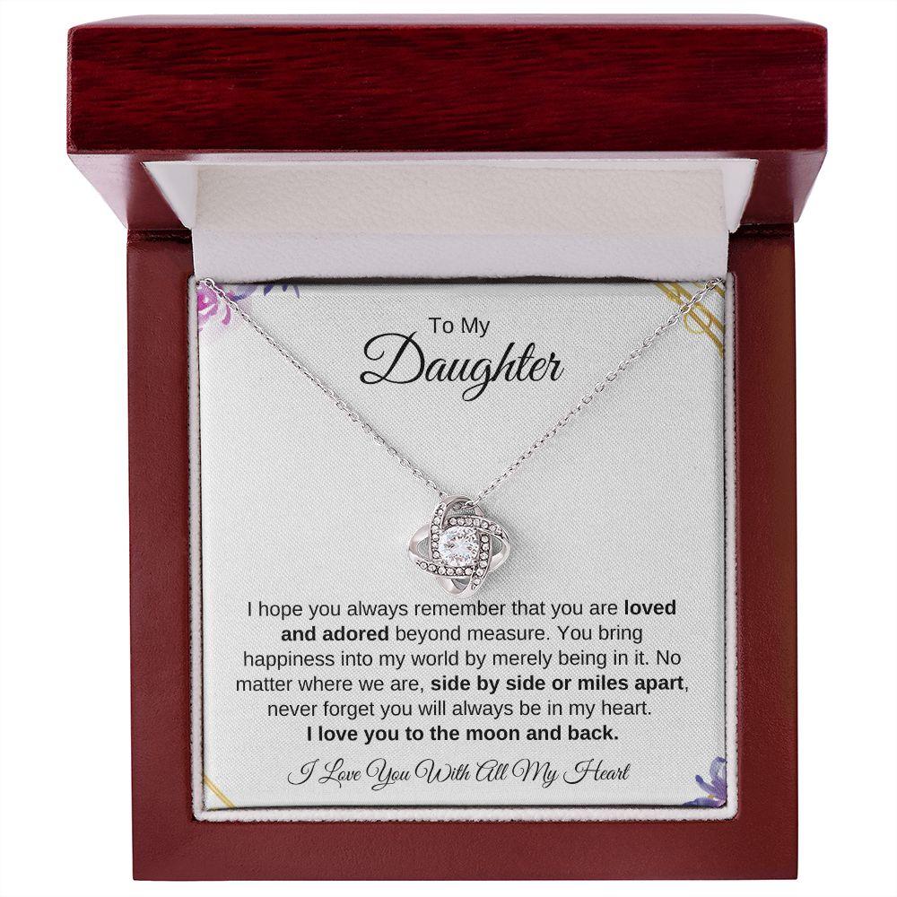 To My Daughter | I Love You with all My Heart | Love Knot Necklace - ALL4THEGIFTOFIT