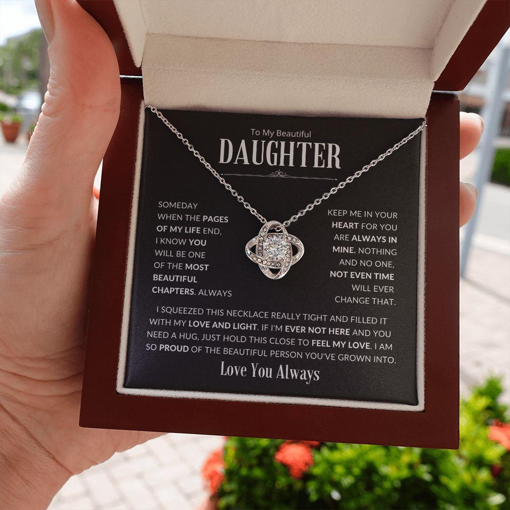 To My Beautiful Daughter | So Proud of You | Love Knot Necklace - Gift for Birthdays, Holidays, Just Because - ALL4THEGIFTOFIT