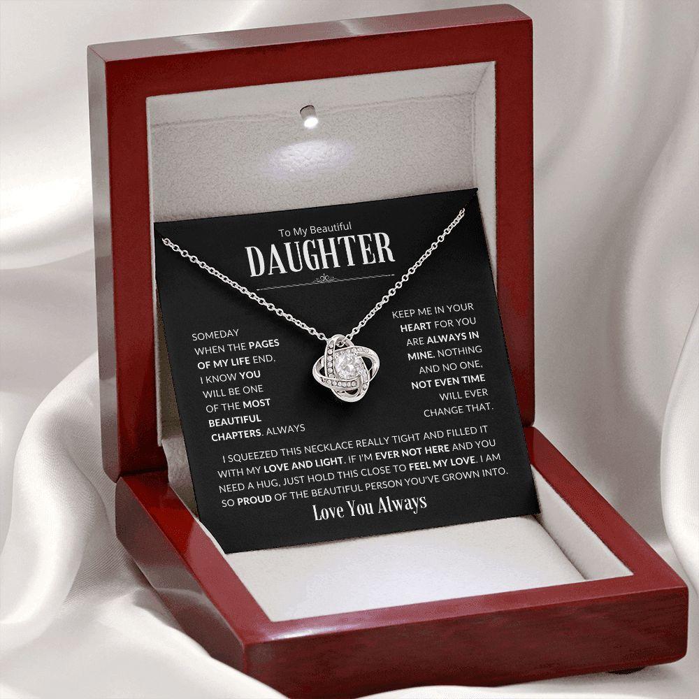 To My Beautiful Daughter | So Proud of You | Love Knot Necklace - Gift for Birthdays, Holidays, Just Because - ALL4THEGIFTOFIT
